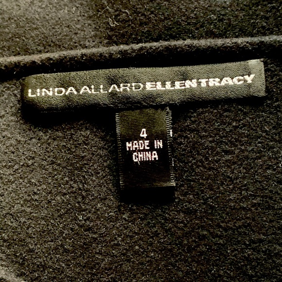 Linda Allard Ellen Tracy Black Fringed Bottom 100% Wool Skirt size 4 - Picture 4 of 4